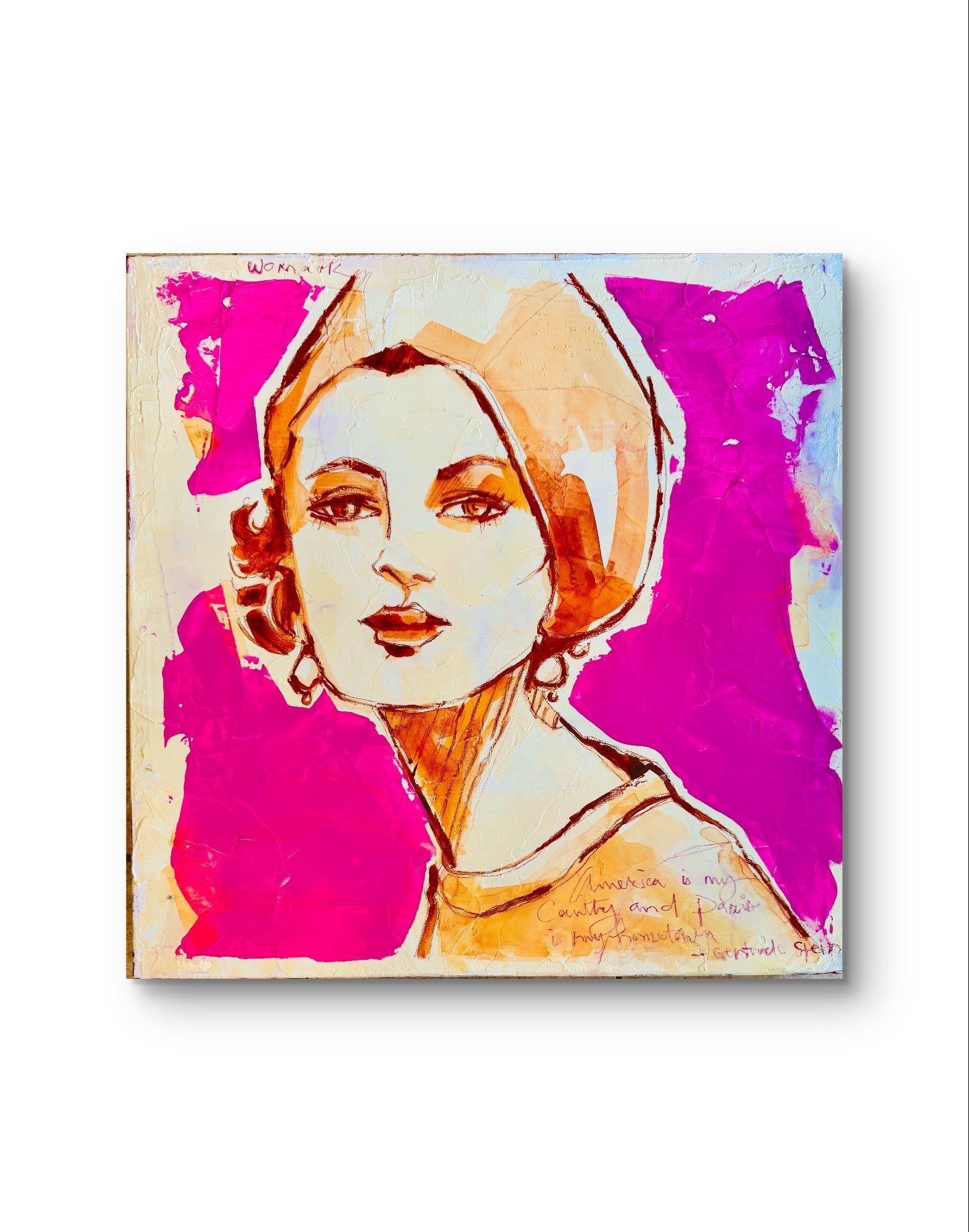 America is My Country, Paris is My Hometown Original Painting
