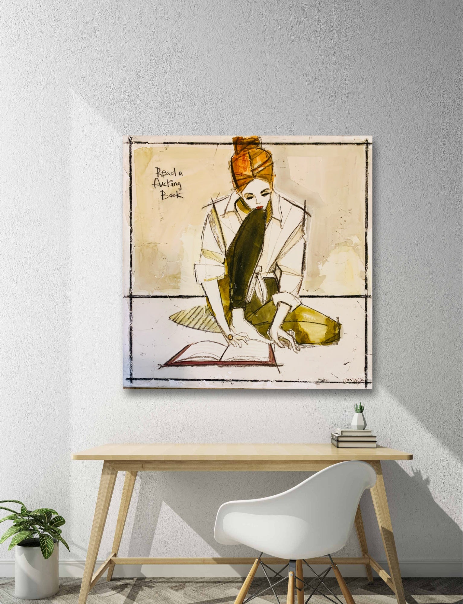 Read a F Book Original Painting