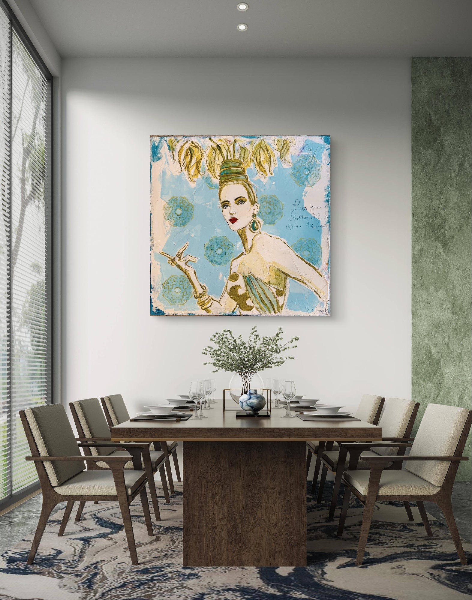 Let’s Go, Father Will Wire the Funds Original Painting