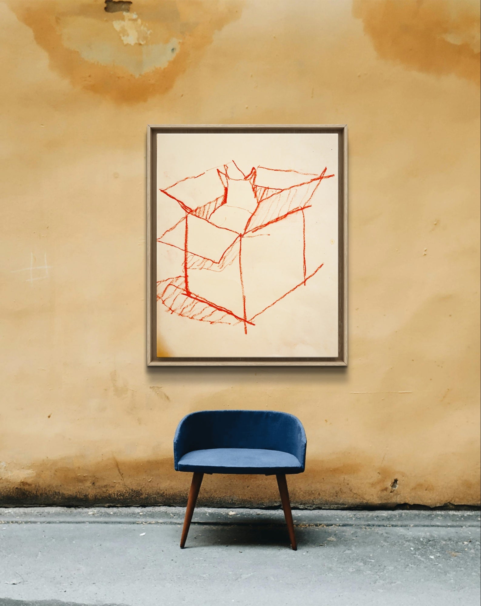 Dreaded Box Cat Original Painting