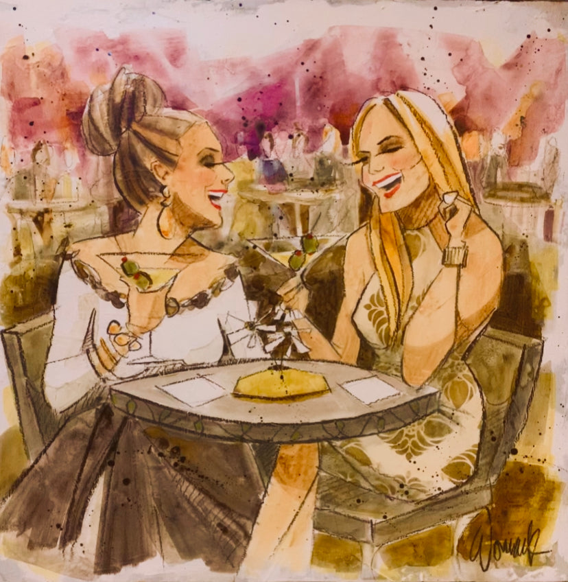 (3-4 Person) Women and Wine Custom Painting