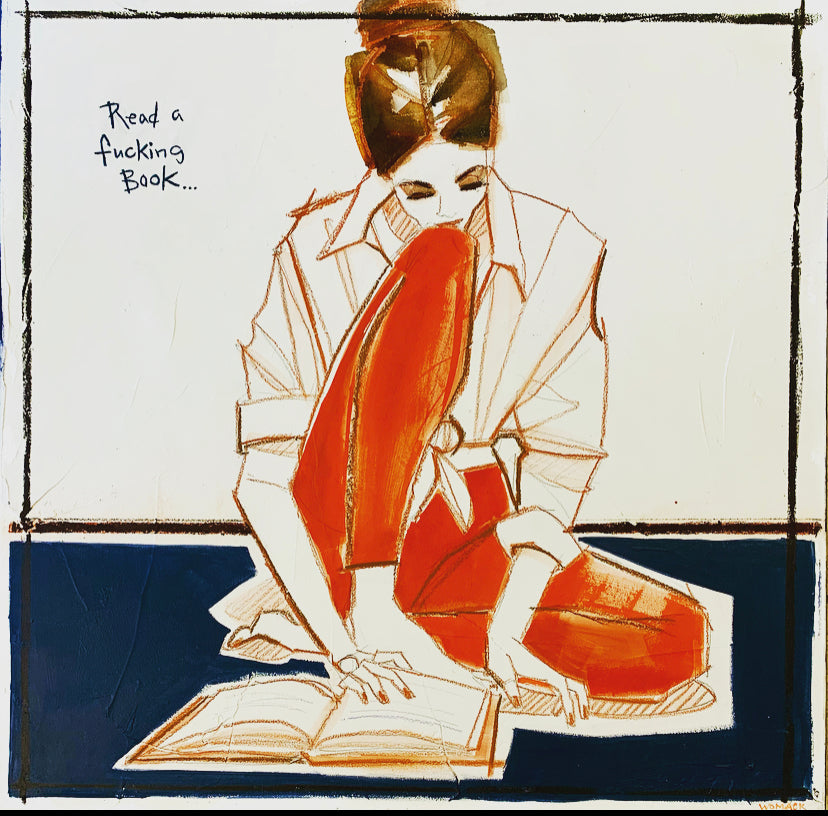 SOLD Read F Book #4 Original Painting