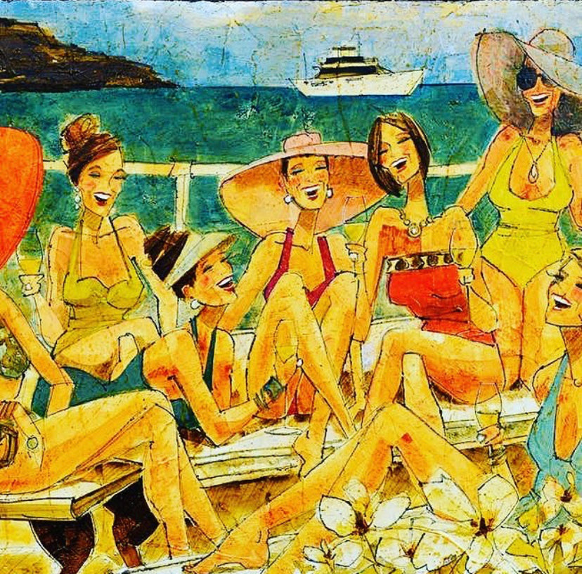 (3-4 Person) Women and Wine Custom Painting