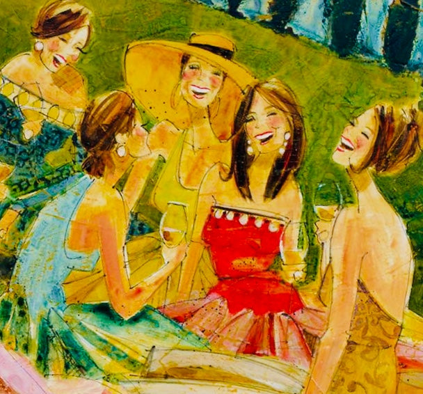 (3-4 Person) Women and Wine Custom Painting