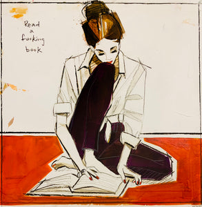 SOLD Read a Fucking Book #2 Original Painting