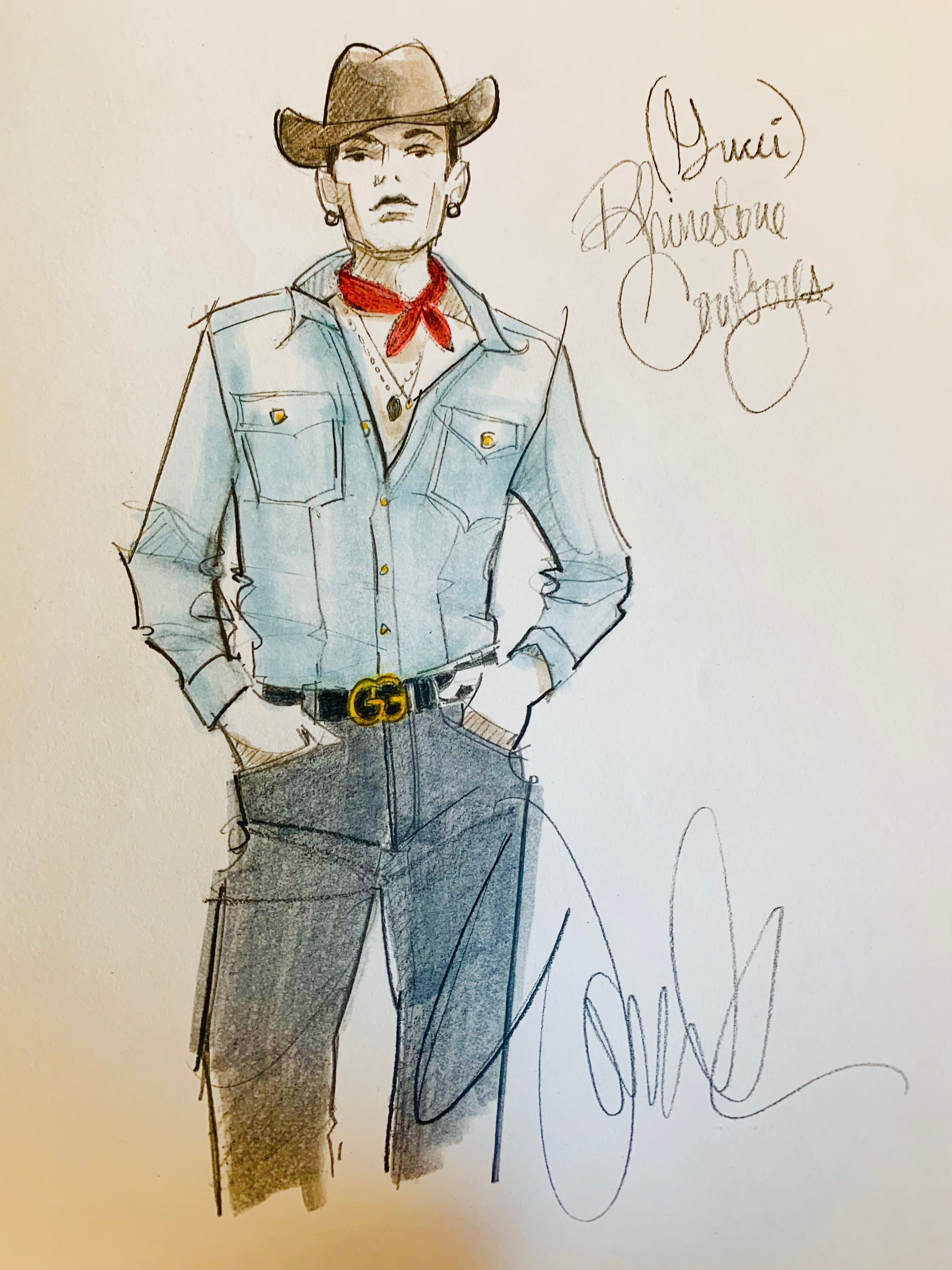 Gucci Cowboys Original Sketch – Womack Studio Shop