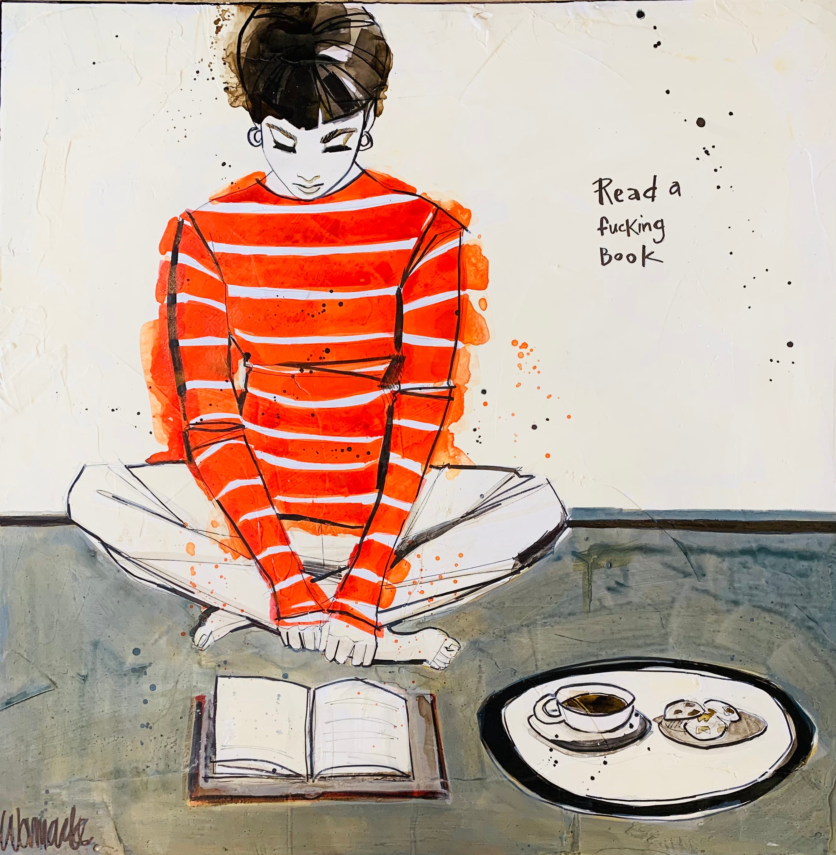 SOLD Read a F Book Original Painting