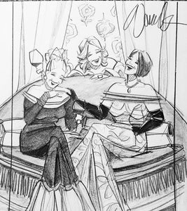Wine in the parlor WW sketch print