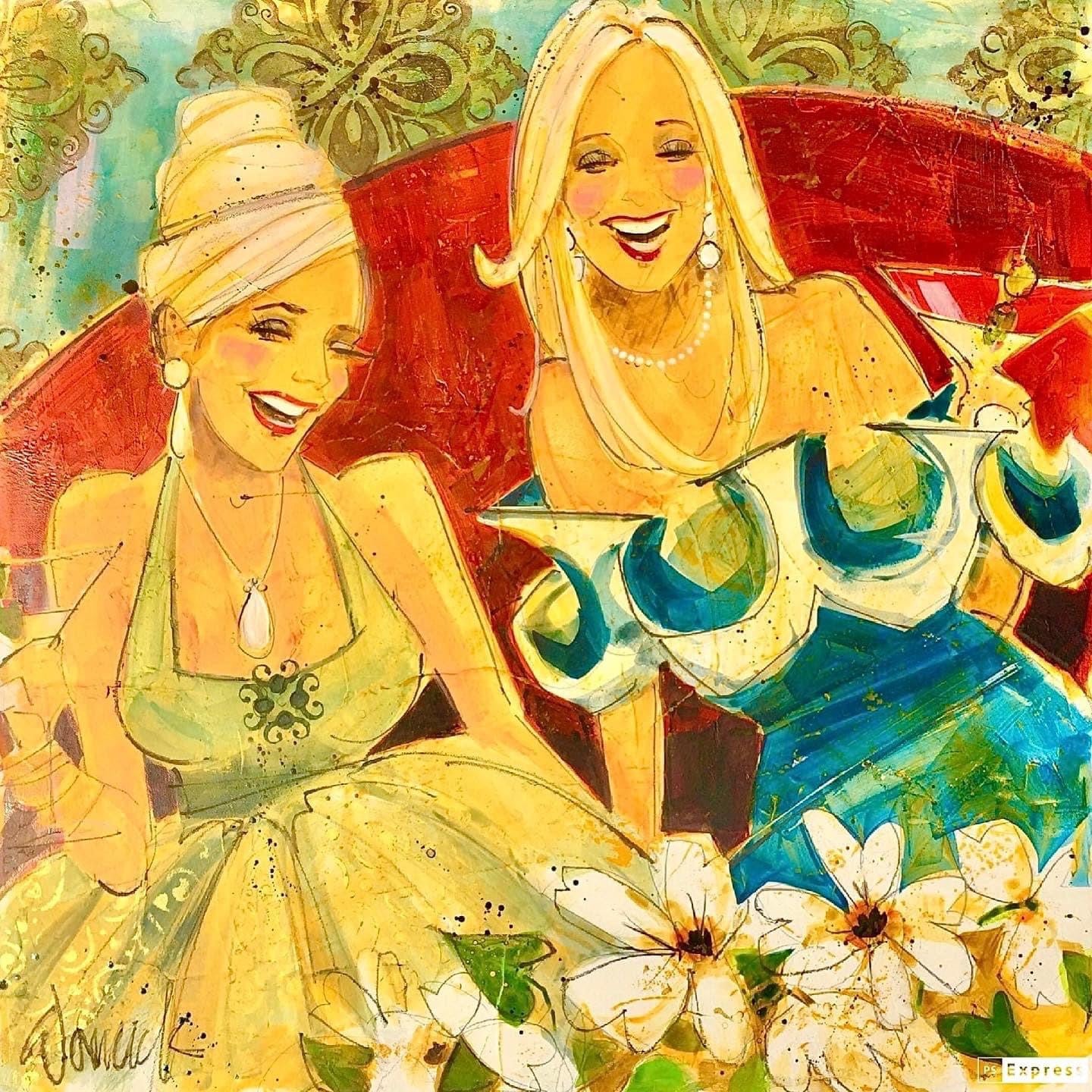 (2 Person) Women and Wine Custom Painting