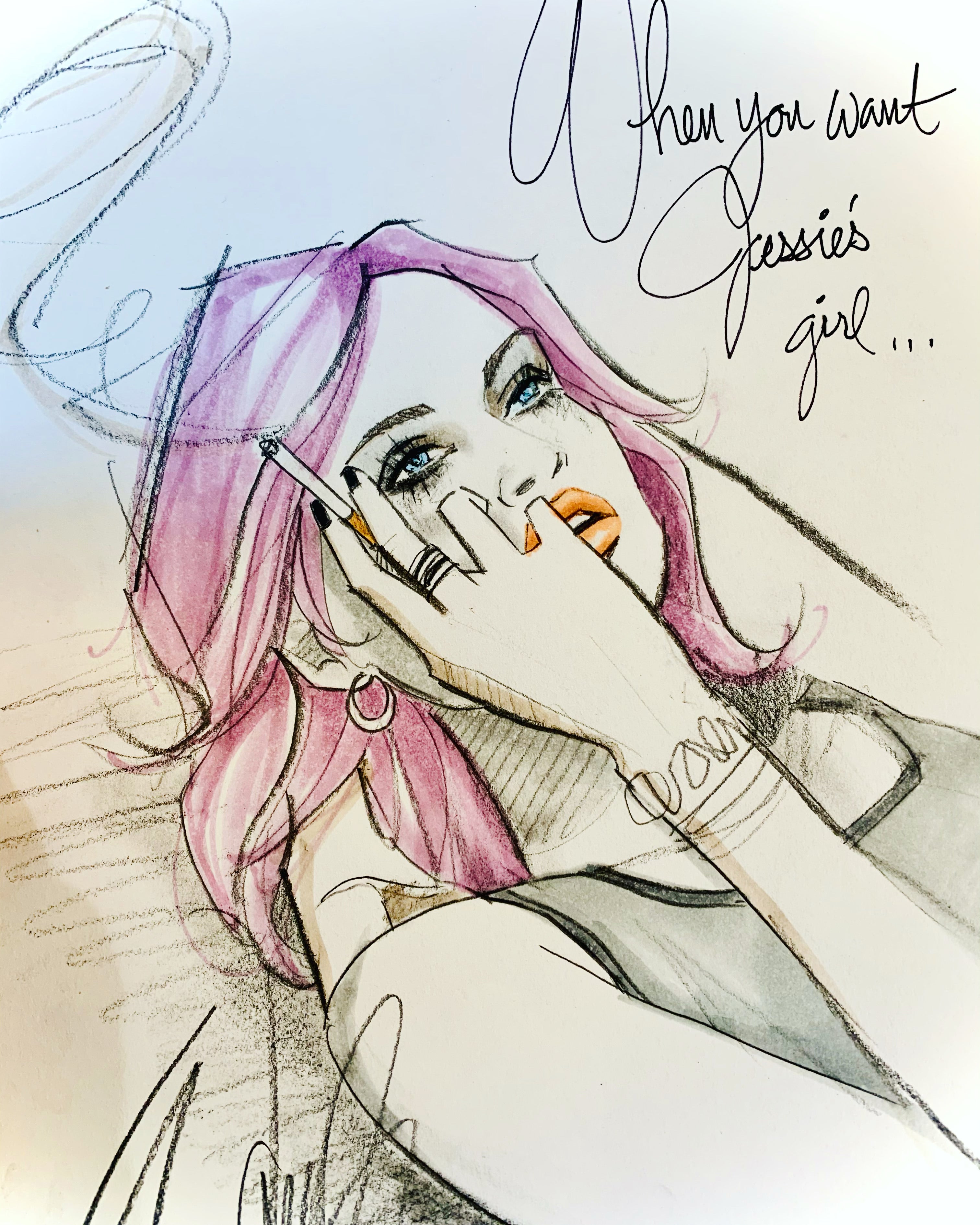 Jessie’s Girl Original Sketch