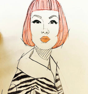 Pink Hair don't Care Original Sketch