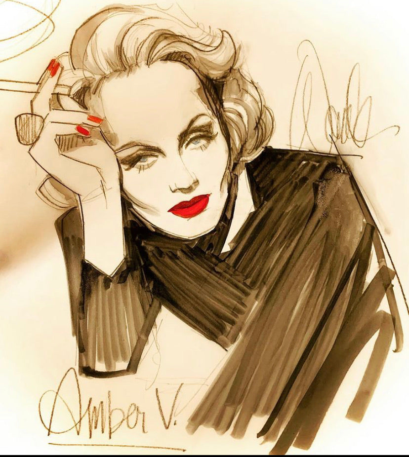 Amber Valletta Original Sketch
