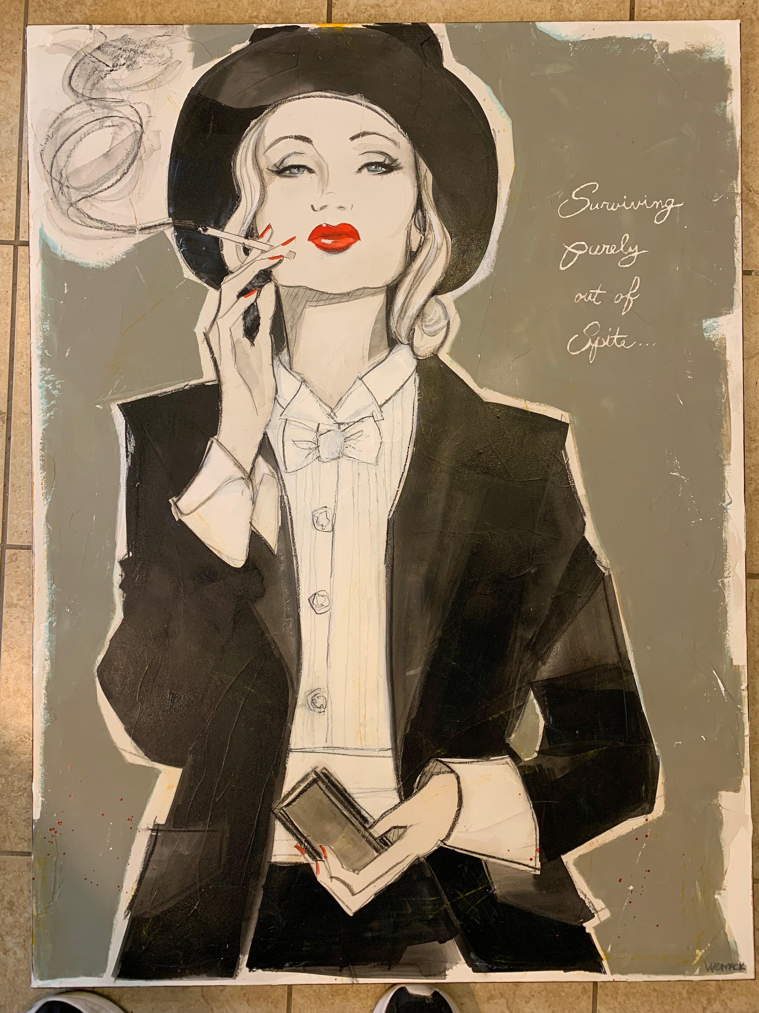 SOLD Surviving Purely out of Spite Original Painting