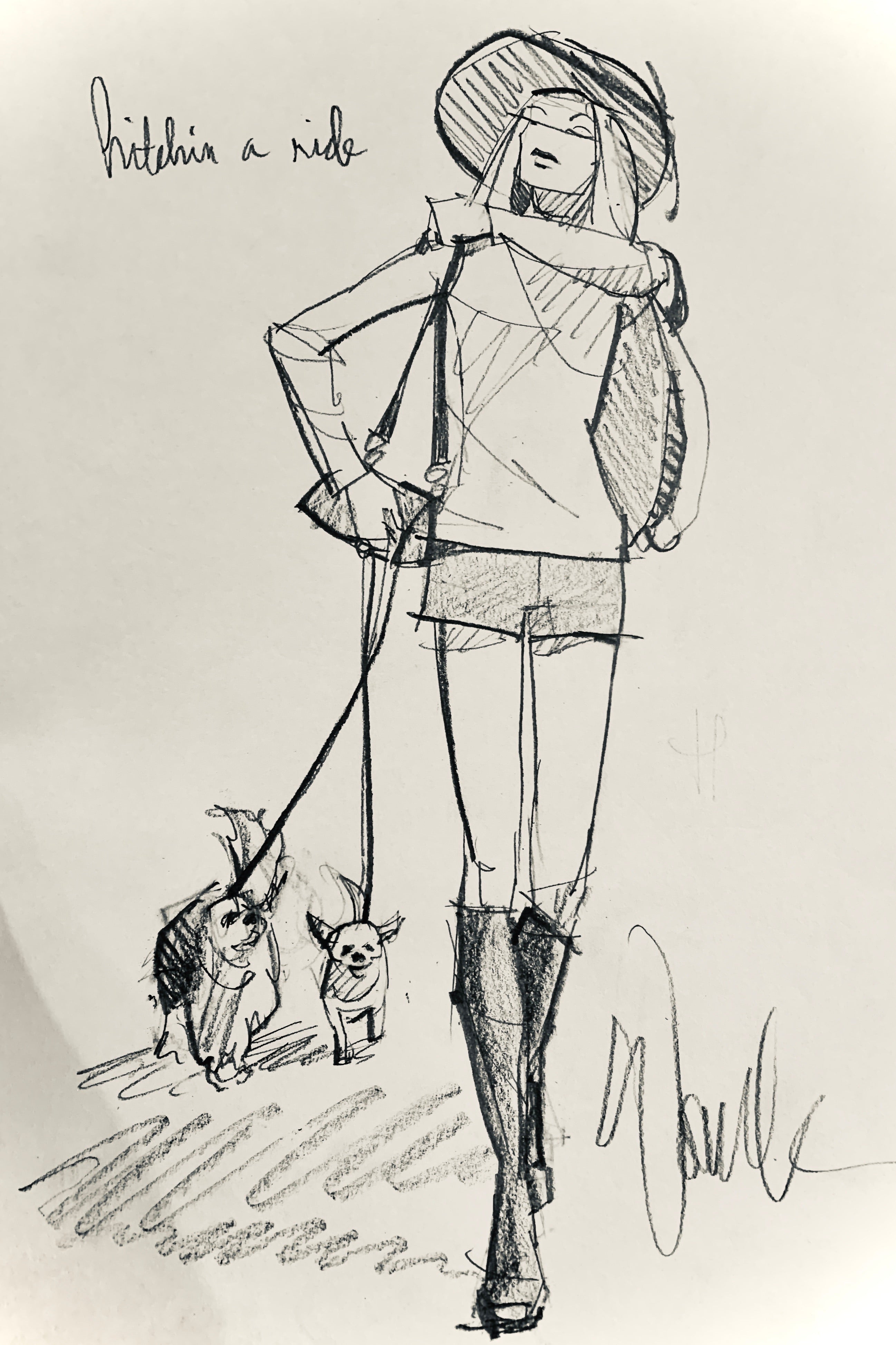 Hitchin A Ride Original Sketch