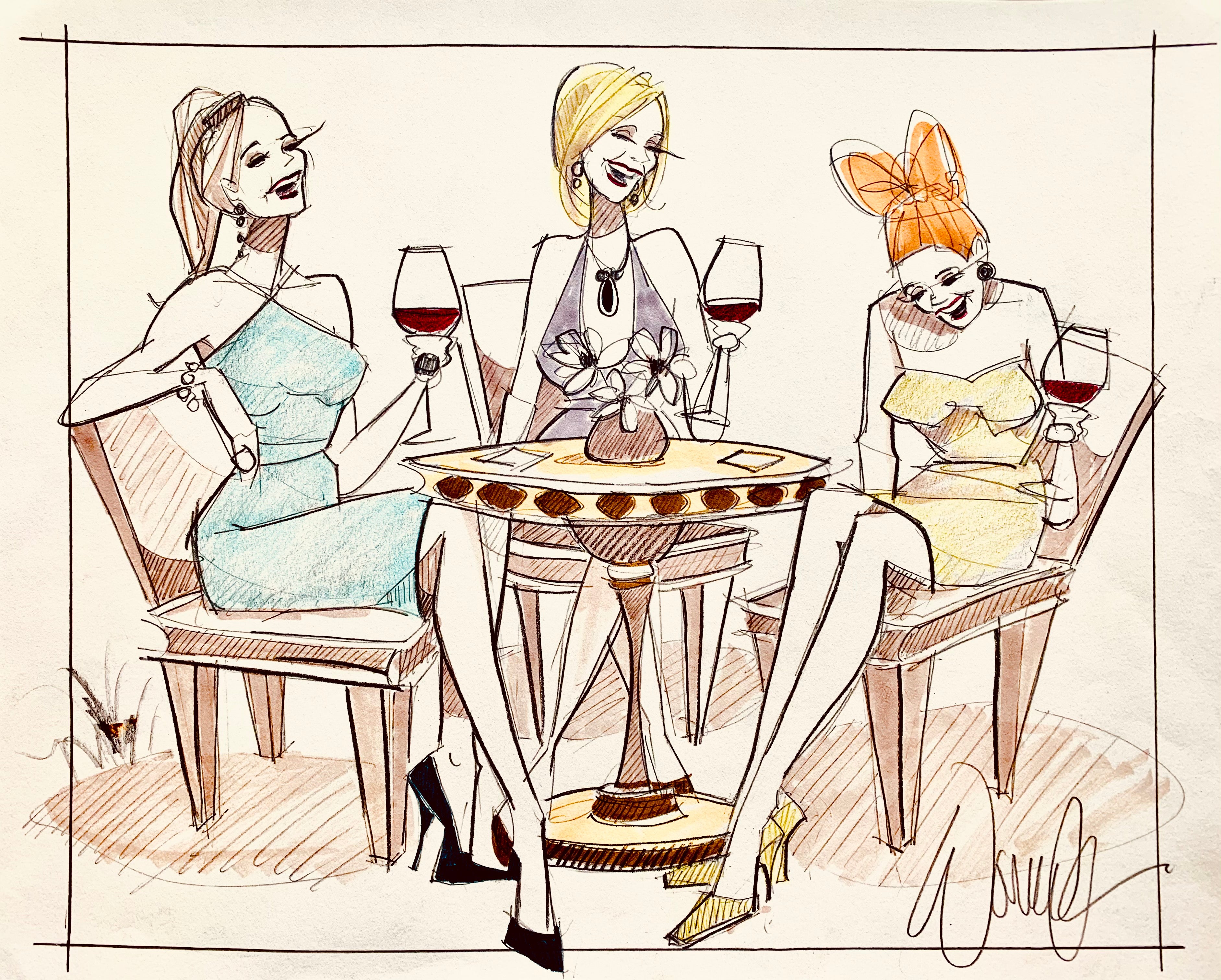 Red Red Wine Original Sketch SOLD
