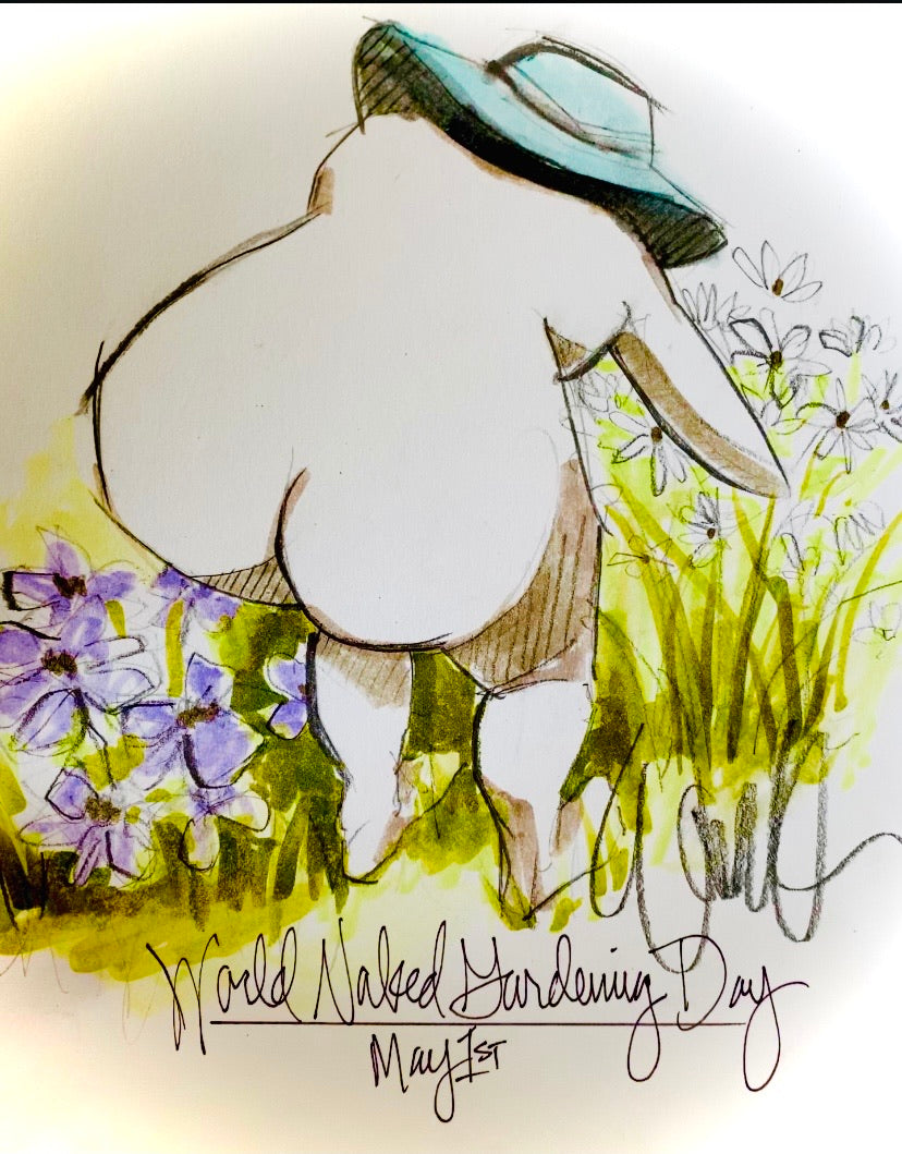 Naked Gardening Day print