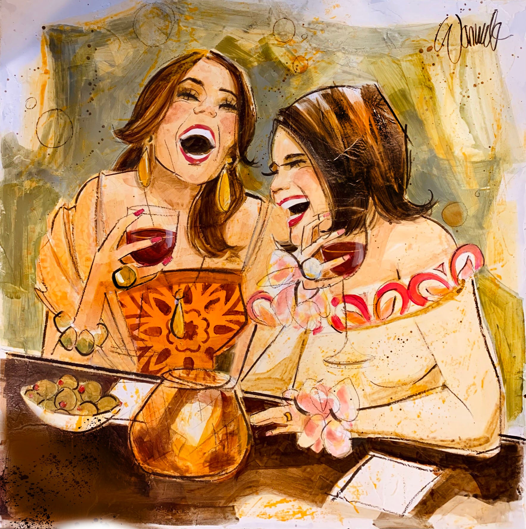 Two Brunettes walked into a bar print