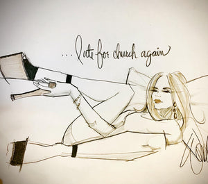 Late for church Original Sketch