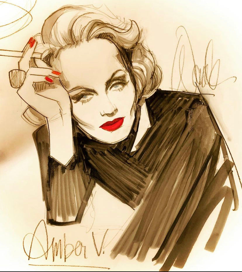 Amber Valletta Original Sketch SOLD