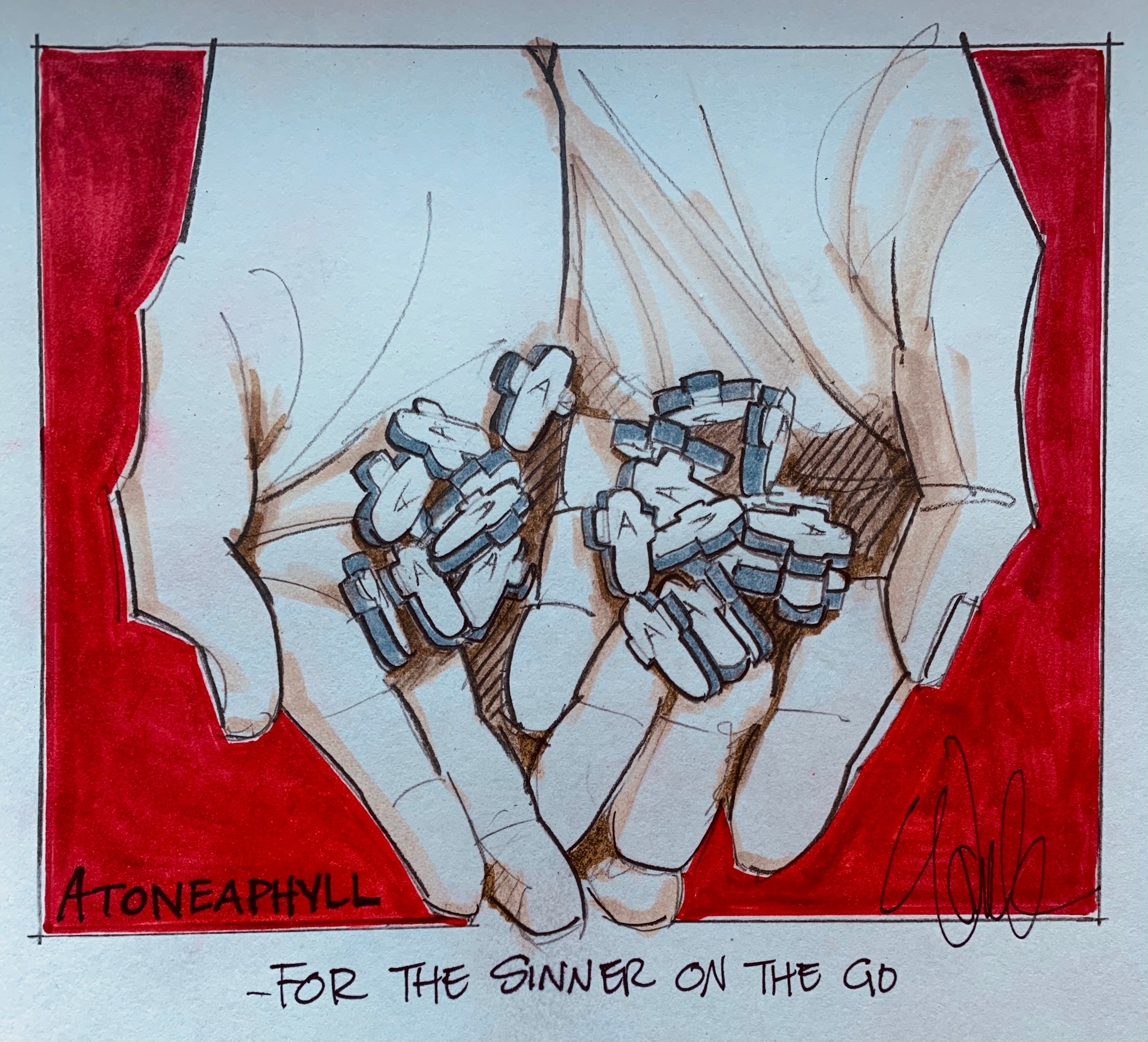 Sinner on the Go Original Sketch
