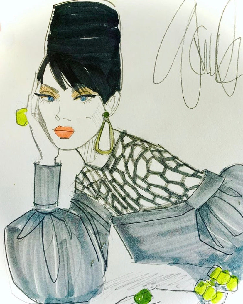 Blue-eyed Asian Original Sketch-SOLD