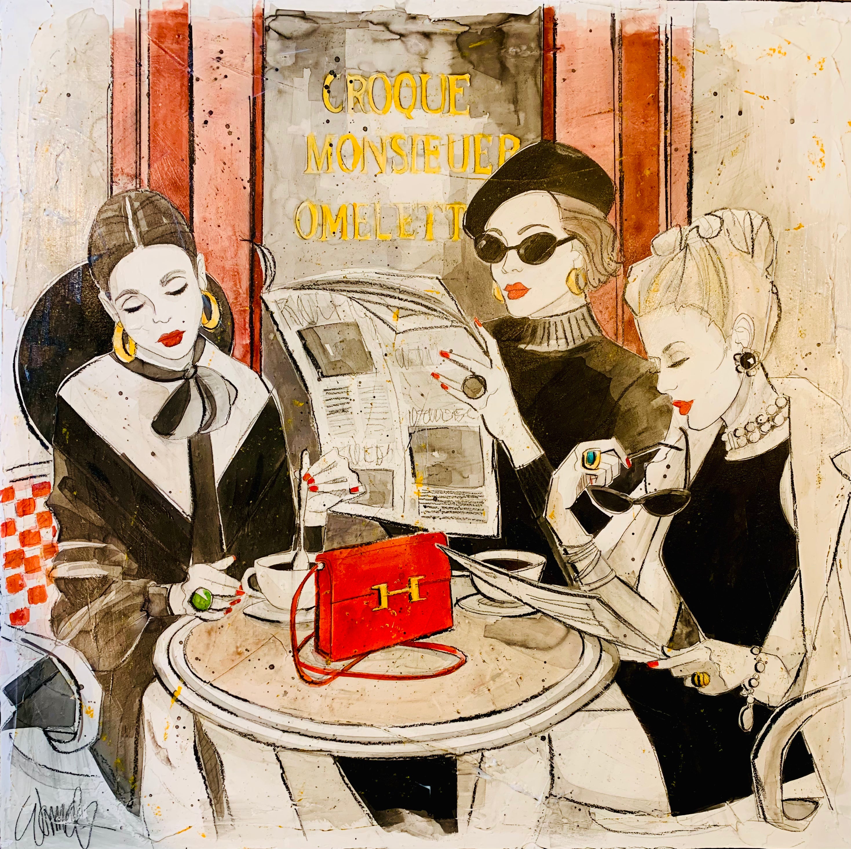 SOLD, NEW-Coffee first, Witchcraft later Original Painting