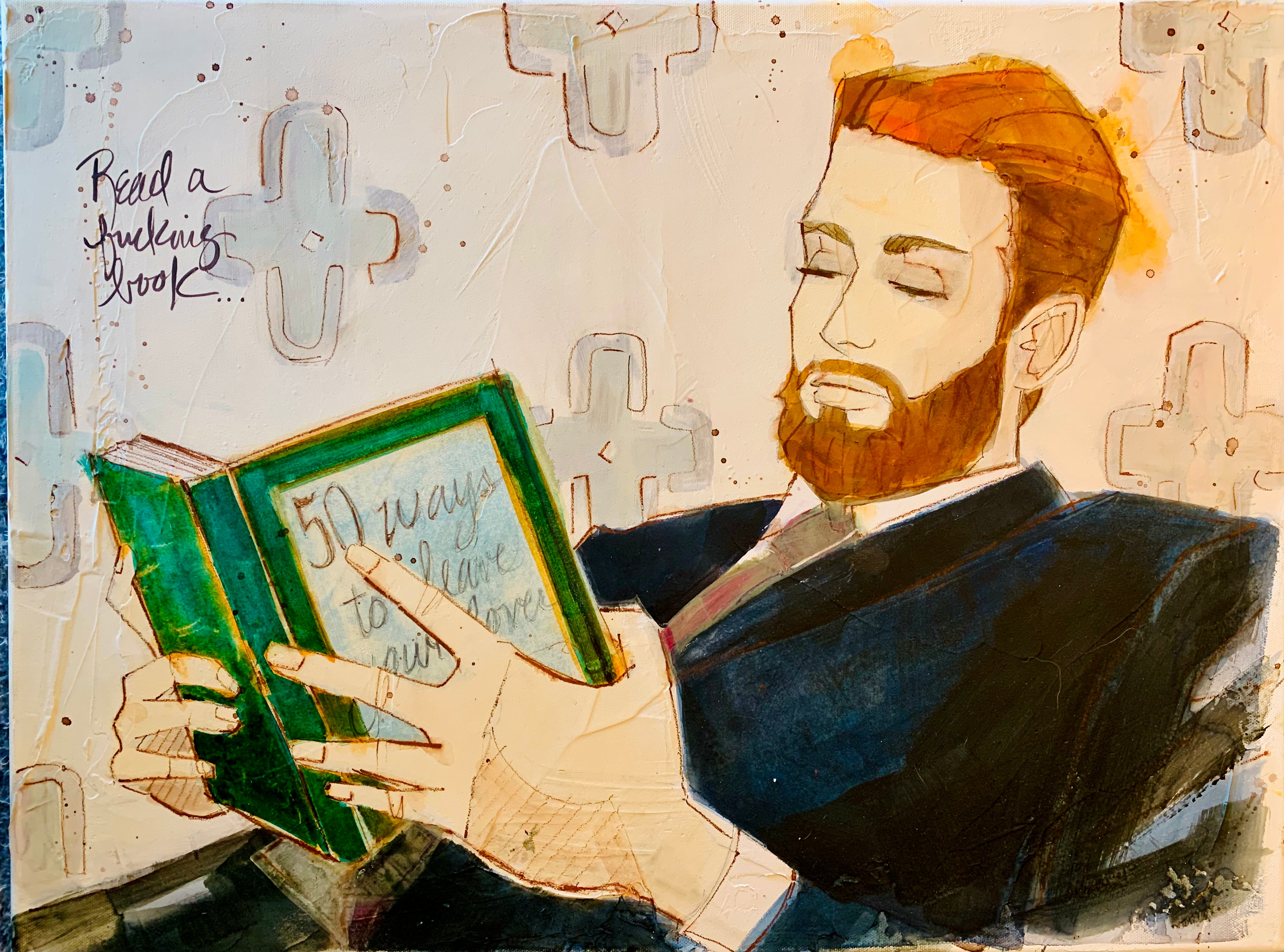 Read a f Book Original painting SOLD