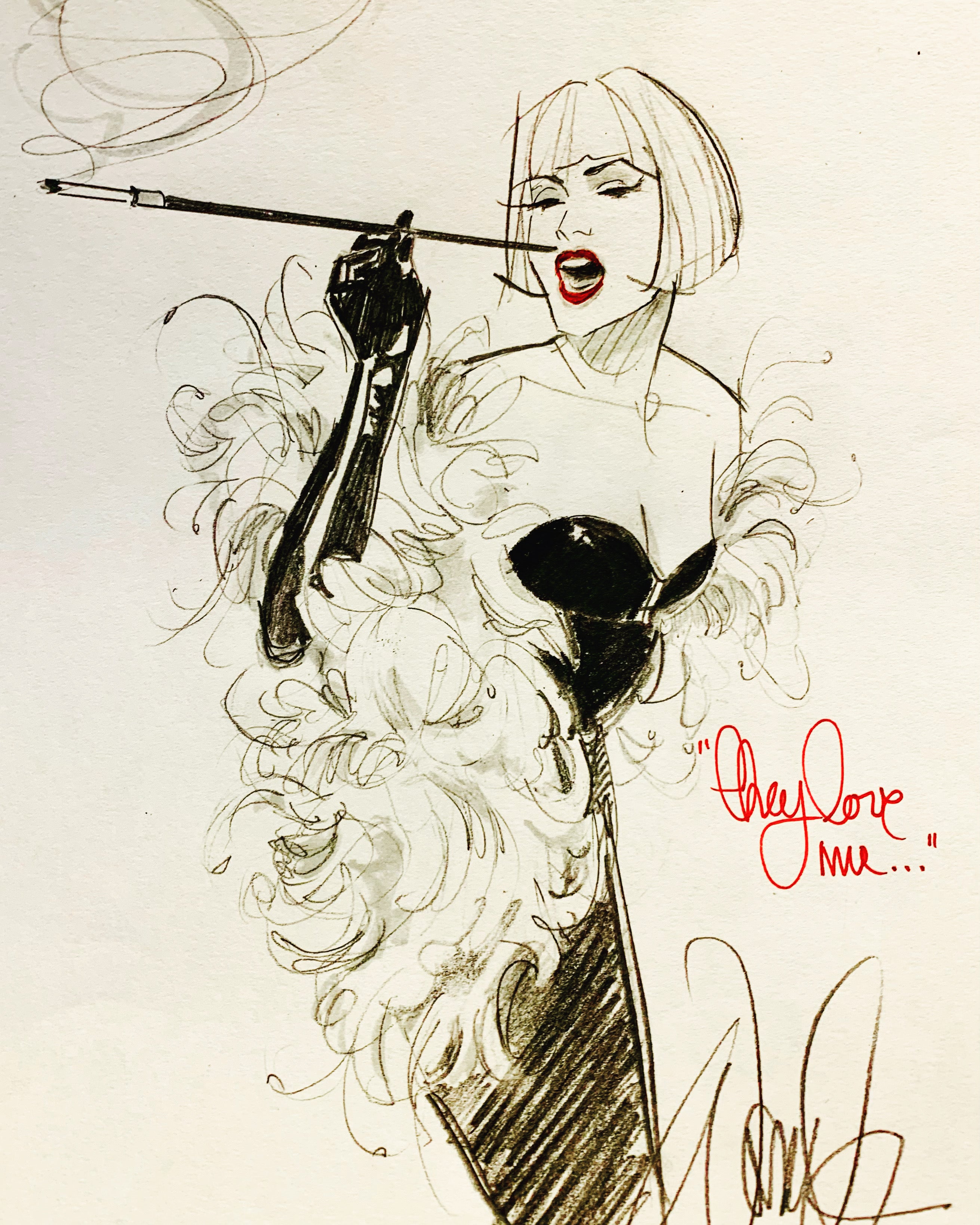 They Love Me-Roxie Hart Original Sketch